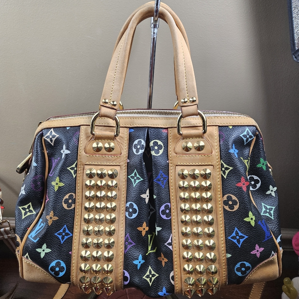Auth louis vuitton Courtney Multicolor Pm / Mm Black - Picture 3 of 14